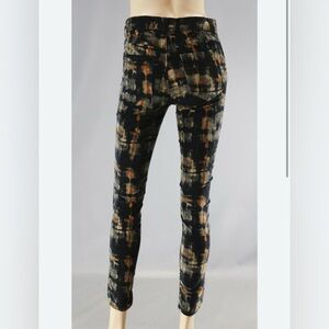 Free People Skinny Leg Corduroy Pants Vintage Retro Tie-Dye